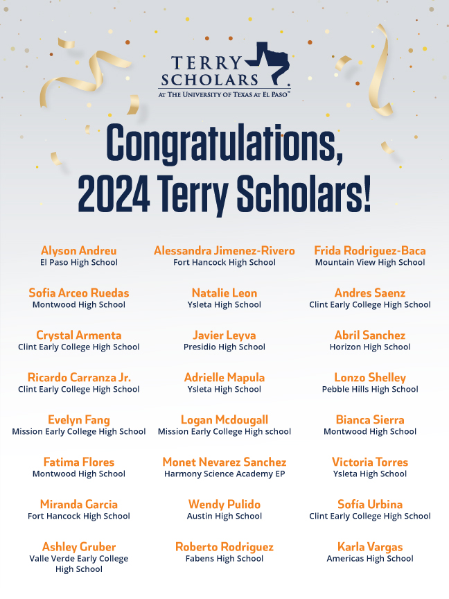 “@UTEP is a university that feels like home,” said incoming student Jimenez Rivero who joins the university as a Terry Scholar thanks to the support of @TerryScholars. “It will provide me an opportunity to learn more about myself as well as my heritage.' utep.edu/newsfeed/2024/…