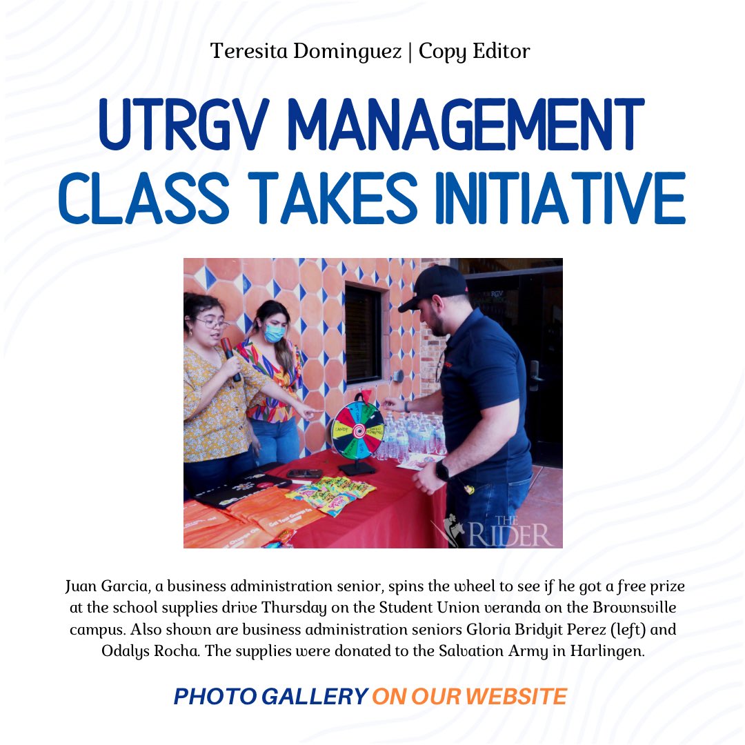 UTRGV management class takes initiative | Photo gallery on our website 👇🏼📰 utrgvrider.com/utrgv-manageme…