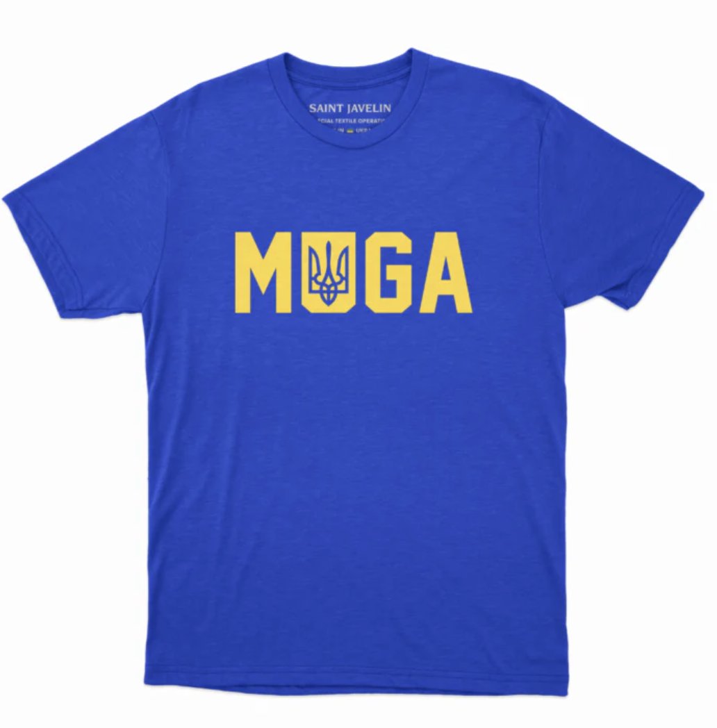 Make Ukraine Great Again! MUGA You asked us to add t-shirts, so we're doing it. These will be 100% made in Dnipro, Ukraine. Proceeds from these shirts will go to @UniteWithUKR This is a PRE ORDER though! In order to make these, we'll take your pre orders for just 1 week and