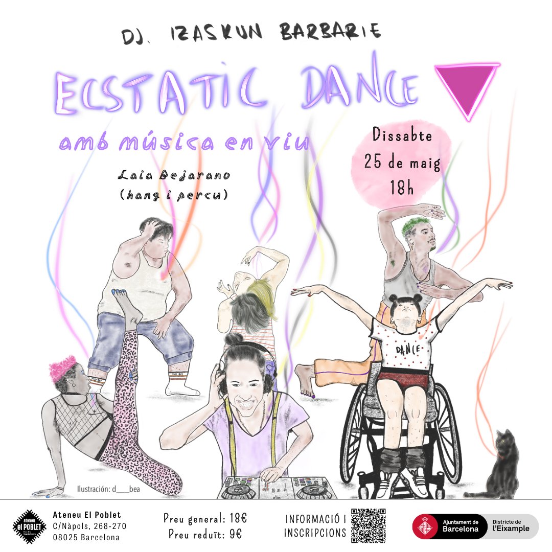 🟣  Dissabte 25 de maig: Ecstatic Dance amb música en viu amb DJ Izaskun Barbarie
@izaskun_barbarie i @ecstaticdancebarbarie

#ecstatic #ecstaticdance #ateneuelpoblet #dansa #moviment #musicaenviu