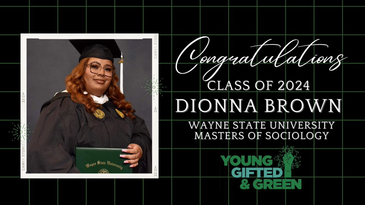 Congrats to our National Director of Youth EJ Programs @dionnalatrice_ for graduating w/ her Masters in Sociology today from @waynestate. FLINT STRONG 💪🏿#YoungGiftedGreen #EnvironmentalJustice #LeadFreeUSA #Flint