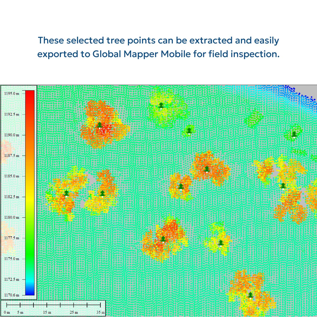 The Compare Point Cloud tool allows users to automatically compare point clouds to raster terrain layers. In this infographic, learn how to leverage this function for identifying change in tree height! 🌳 
#UAS #pointcloud