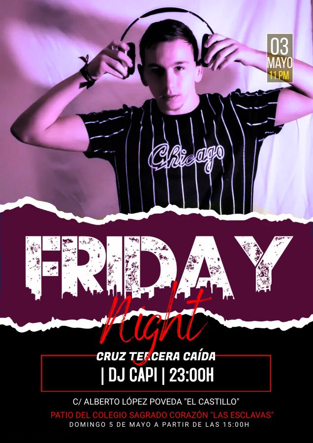 FRIDAY NIGHT 🪩

Mañana contaremos con DJ CAPI en nuestra Cruz de mayo a partir de las 23:00h, para que te partas a bailar!!!! 🕺🏻

Además estará el Domingo 5 de mayo desde las 15:00h hasta cierre para terminar las cruces por todo lo alto 🔝

#SomosVictoria #CrucesMayo2024