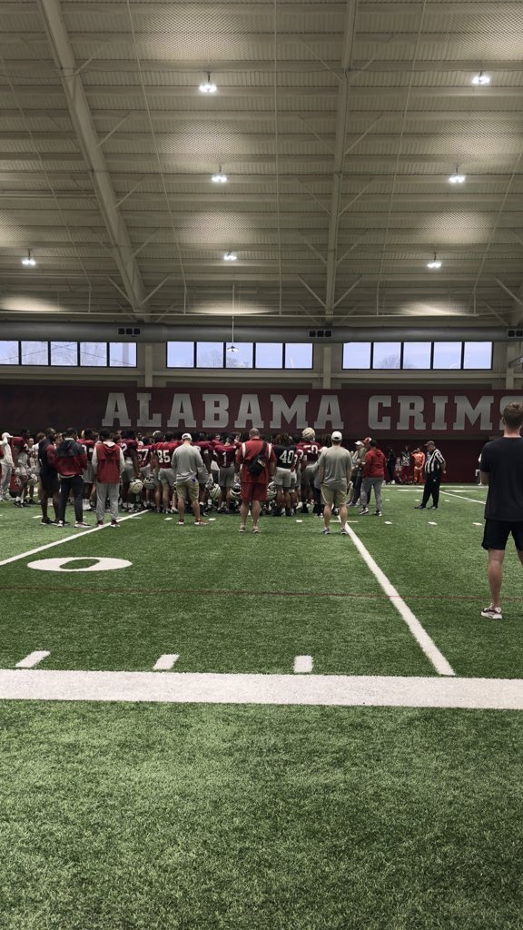 Had a great time at @AlabamaFTBL spring practice! #RollTide @RTRnews @BrettGreenberg_ @BCollierPPI @BCollierPPI @KalenDeBoer @KaneWommack @NFLAcademy @PPIRecruits