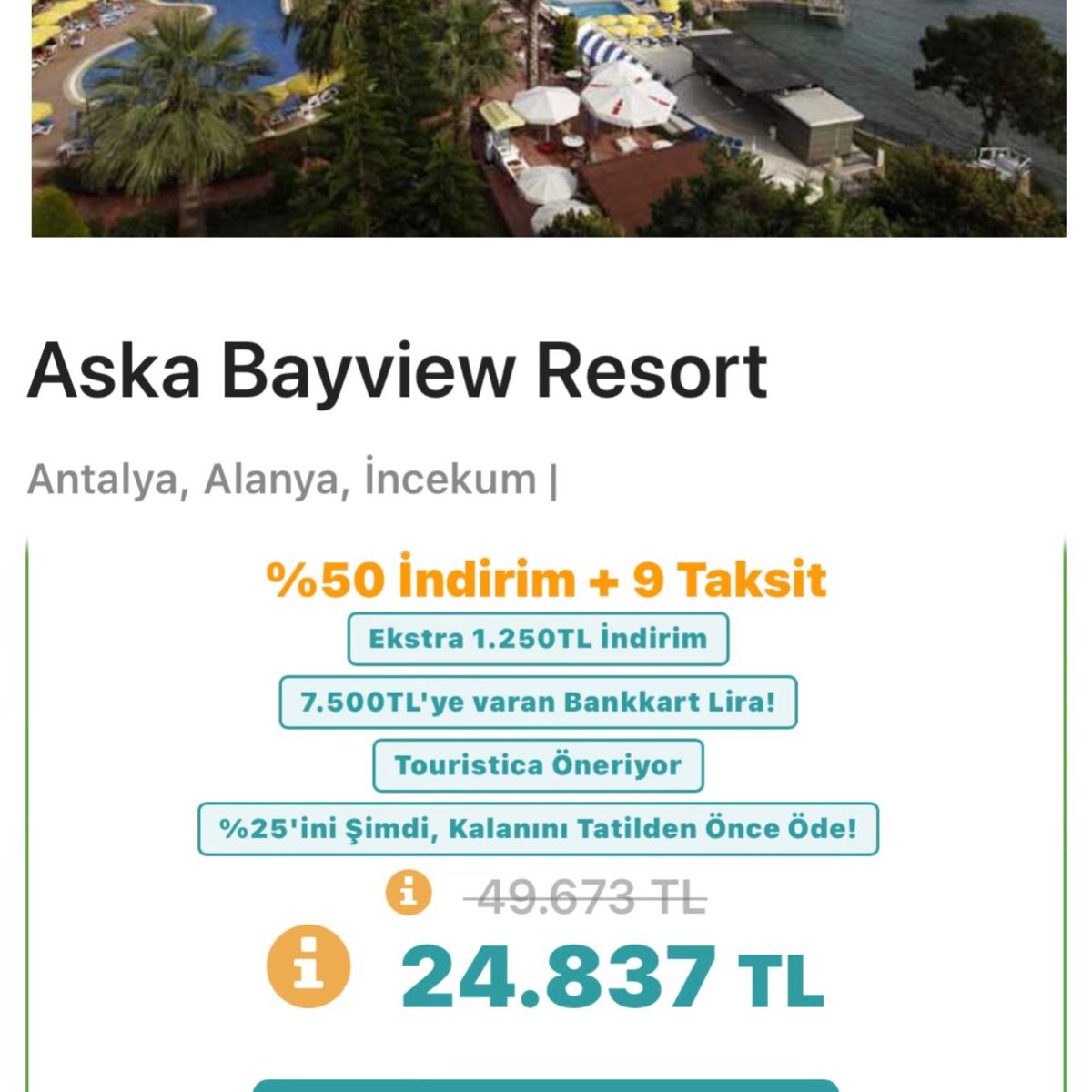 Oteller Türklük bedeli almaya devam ediyor.

'Aska Bayview Resort'