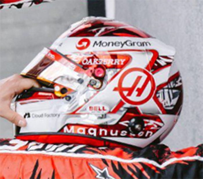 Helmet design of Kevin Magnussen for the #MiamiGP #km20 #magnussen #haas #f1 #formula1 #motorsport