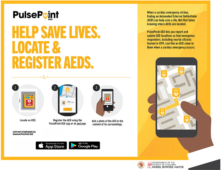 .@PulsePoint AED is a simple tool used to record and share AED location information. Registered AEDs are accessible to emergency call takers and disclosed to those nearby during cardiac arrest events. Help strengthen the chain of survival by registering AEDs in your community.