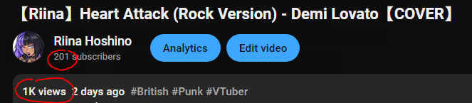 WHAT?!? HE HIT 1K VIEWS AND 200 SUBS ON YOUTUBE?! THANK YOU GUYS SO MUCH

You don't understand how happy this makes me to know people genuinely enjoy my singer beyond my existing friends and followers. I adore you all! 💜

#vsinger #envtuber #coversong