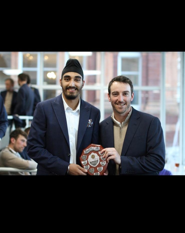ghspeofficial's tweet photo. Very proud to see Samarjeet in Yr 12 receive an award recently at Lord's cricket ground. He won the Geoff Norris award for highest wicket taker in the country during the ECB U16 competition last season. 
He has now made his @Middlesex_CCC 2nd team debut, taking 4 wickets today. https://t.co/MbjNl9XPup