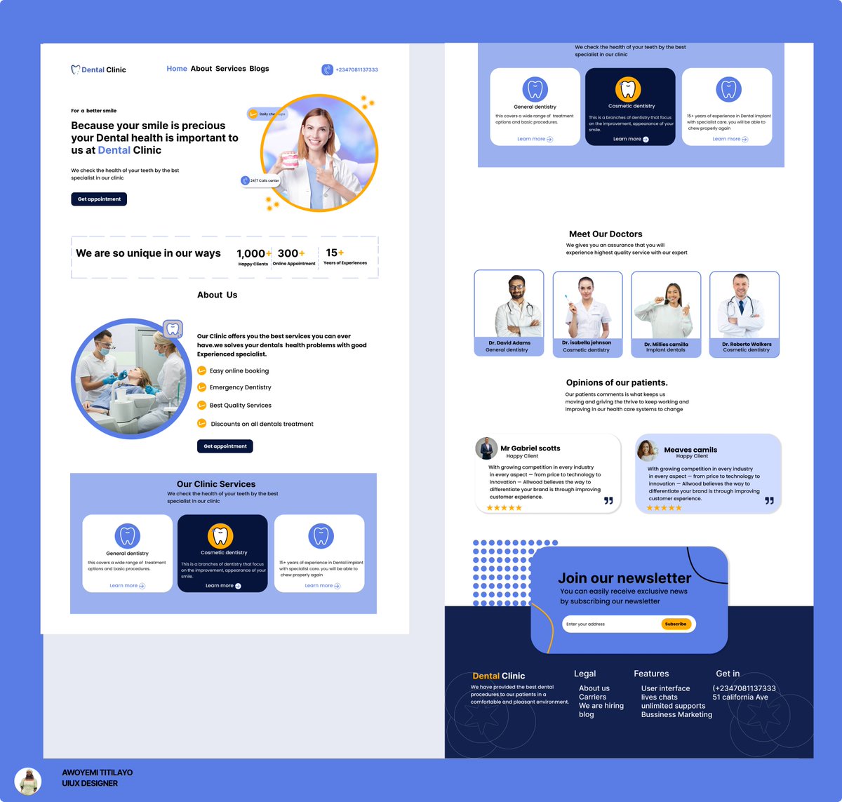 Today I will share the results of my 2nd hospital design exploration of Dental Hospital website.  The latest or also known as  Dental Clinic😋I hope you'all like my design 💕What do you think? Feel free to share your thoughts in the comments! #dentaldesgn #hospital
  #dentalcare