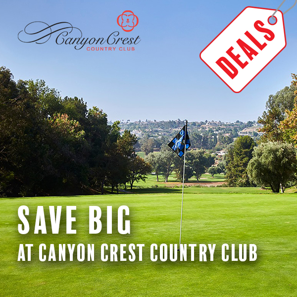 Daily Deals now available at Canyon Crest Country Club in Riverside, California. Book now on the Canyon Crest website bit.ly/3WqihdI  @canyon_crestcc #canyoncrestcc #californiagolf #dailydeals #playgolf #savebig #golf #golfdeals #teetimedeals 🏷️⛳🏌️
