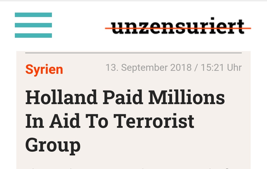 @vandaaginside Johan Derksen weet je waarom #Bolkestein een #terroriste bij de VVD heeft gehaald.... omdat linkse VVD'er #Rutte tussen 2016-2018 Syrische #terreur groepen met miljoenen euro's Nederlandse belasting heeft gefinancierd!

#EUelection2024 STEM #FvD ❤️unzensuriert.at/46397-holland-…