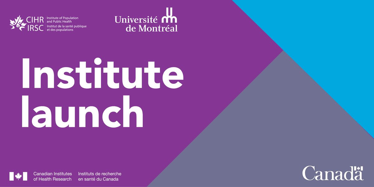 Join us at CIHR-IPPH's official launch at the Université de Montréal on Tuesday May 7 from 5 to 6 p.m.

Scientific Director Kate Frohlich and several key partners will be speaking to the future of the Institute.

For more information: tinyurl.com/nhzv454c