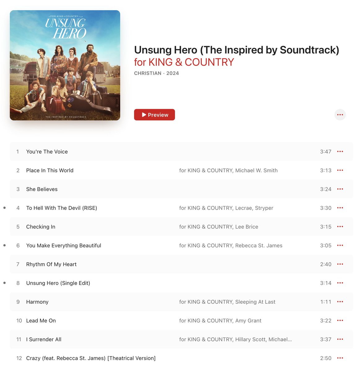 Have you checked out the #UnsungHeroMovie Inspired By Soundtrack on iTunes? music.apple.com/us/album/17312…
