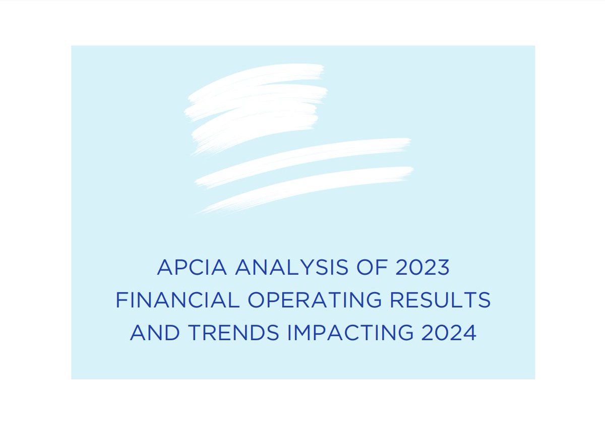 APCIA released a new detailed analysis of the property casualty insurance industry's financial results for 2023 and expected trends in 2024. Read more: bit.ly/3JLcQ1s