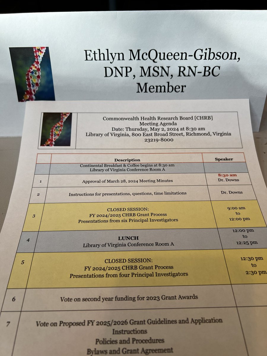 Serving as a gubernatorial appointee as a member of the Virginia Commonwealth Health Research Board, addressing research that impacts the health of our citizens.@DNPsofColor @nnvalinks @SGS_JAG @BlakGerontology