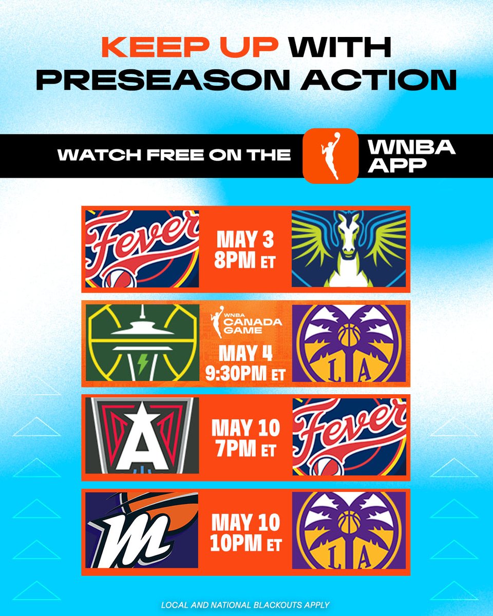 Get a peek into the most anticipated season yet 👀 Get ready to watch select preseason games FREE on the WNBA App. 📲: wnba-app.smart.link/vlxbvjsaj