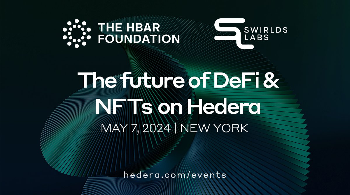 🇺🇸 This Tuesday at 6PM in NYC, join @leemonbaird, @ManceHarmon, and more members of the #Hedera family for an evening of networking and insight on the future of #DeFi & #NFTs - how our network is driving the decentralized revolution.

RSVP today ✍️ lu.ma/q6gz4jjw