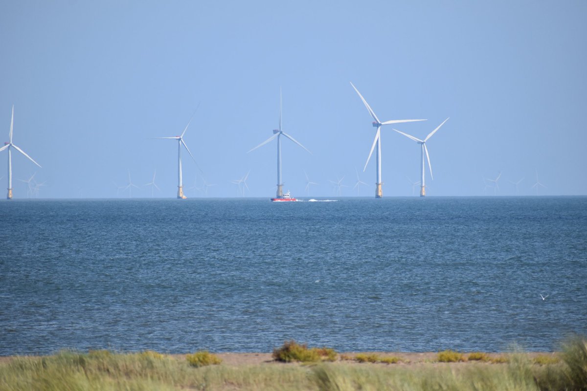 Windmills as far as the eye can see! Off the Lincolnshire coast! #Windmills #sea #coast #photo #photography