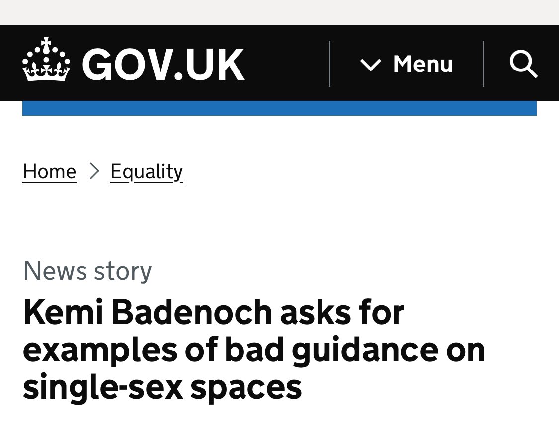 Perhaps Kemi should start with the EHRC’s non-statutory guidance published in April 2022 which contradicts the Equality Act, the 2011 statutory guidance and relevant case law and principle. That is plainly bad.