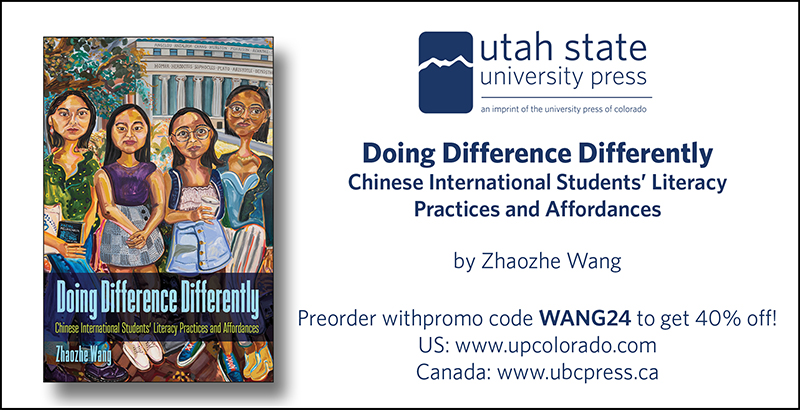It is with joy, gratitude, and a touch of anxiety that I introduce my book titled Doing Difference Differently: Chinese International Students’ Literacy Practices and Affordances, which will be published by @UPColorado this summer. upcolorado.com/utah-state-uni…