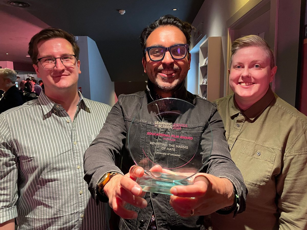 Thrilled to share that we won in our category at the @LearnonScreen awards 🎉🎊 Revisiting the Harms of Hate means a huge amount to us and we’re honoured to see it also resonate with others Grateful to our fab UoL video team and our wonderful film participants ⭐️ #LosAwards24