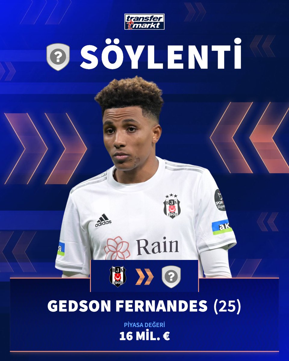 🤯 Bir Süper Lig takımı, Beşiktaş forması giyen Gedson Fernandes için çift haneli resmi teklif yapmaya hazırlanıyor! 📎 Yağız Sabuncuoğlu