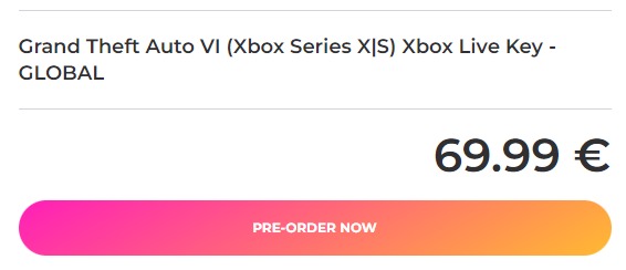 GTA 6'nın Xbox sürümünün bir oyun sitesinde 69.99 Euro'dan satışa sunulduğu ortaya çıktı.