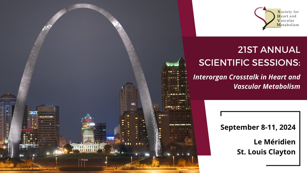 The Annual Meeting @Soc_HrtVasMetab will be held in Saint Louis from September 8th-11th, 2024. Registration is now available for the event. Submissions for abstracts are now open with a deadline of June 3, 2024. @WashUCardiology @WUSTLmed Event Info> l8r.it/UwY6