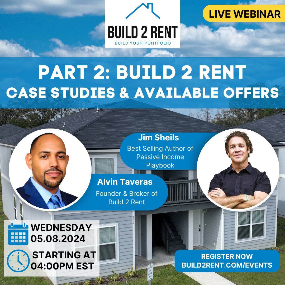 Join us next Wednesday for Part 2!

Register for this webinar at Build2Rent.com/events!

#Build2Rent #build4rent #WorldBookDay #worldbookday #InvestmentWisdom #SecureInvestment #incomeproperty #financialindependence #realestateinvestors #InvestorInsights #newconstruction