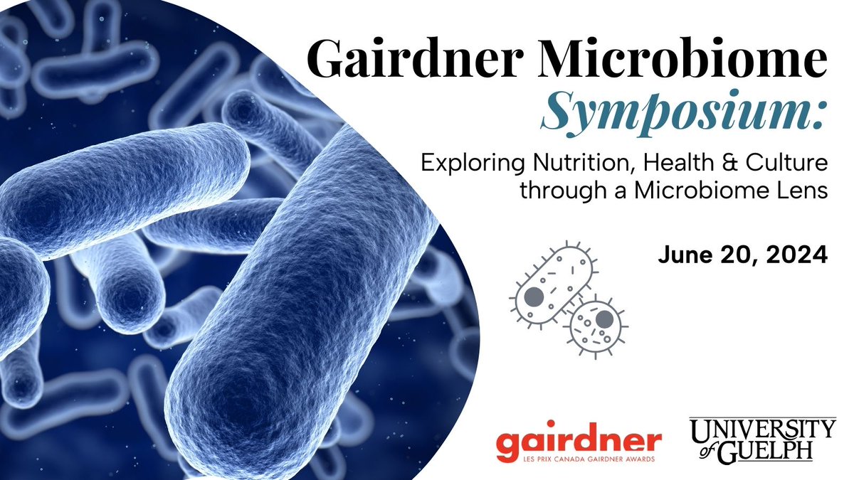 Registration is open for Gairdner Microbiome Symposium: Exploring Nutrition, Health and Culture through a Microbiome Lens!🦠 Hear about the role of the microbiome in medicine, nutrition & health. 🗓️June 20 @ #UofG & online. 🎟️Free. All welcome. microbiome-symposium.uoguelph.ca