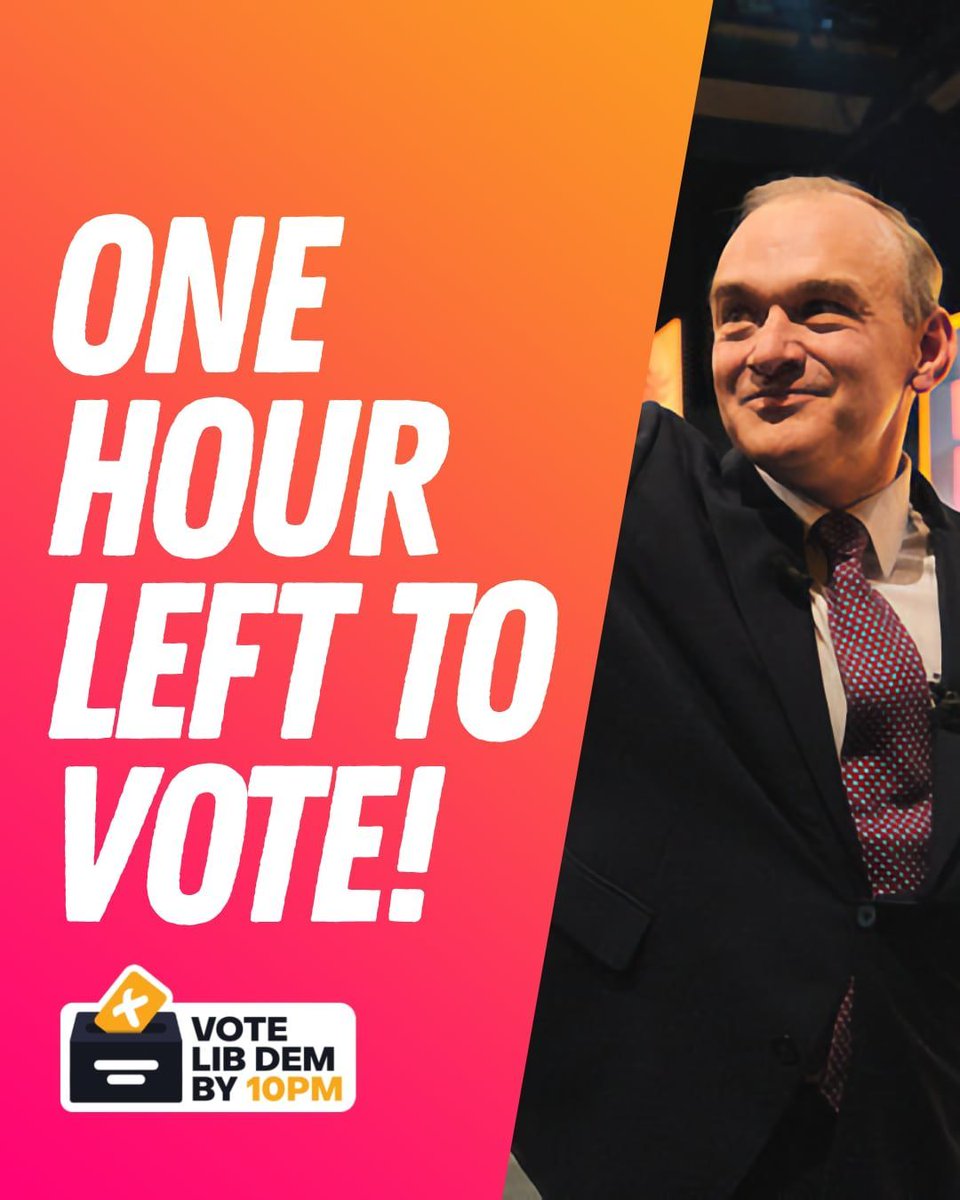 There's still time to cast your vote before 10pm. Vote Liberal Democrat to elect a councillor who will listen to you and champion your community.