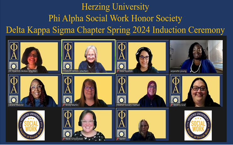 Our Master of Social Work's Delta Kappa Sigma chapter of the Phi Alpha Social Work Honor Society just inducted 5 of our MSW students and 2 honorary members, including our very own Dr. Kelly May and LaLane Malone! 🎓👏 #HUPossible #MSW #SocialWork #Education #University