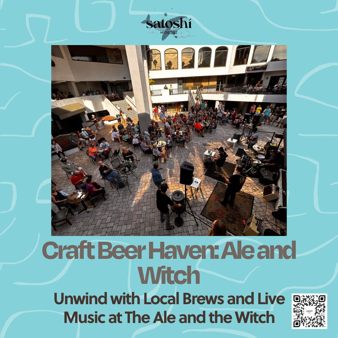 'Enjoy a local brew at The Ale and the Witch, a craft beer haven with live music in #stpete. #satoshihideout #thehideoutyouvebeenlookingfor'