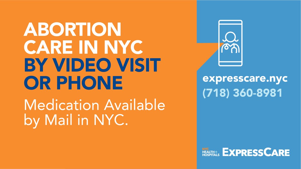 If you need abortion care in NYC, you can speak to a provider through Virtual ExpressCare. Visit on.nyc.gov/2QtWtLa 
or call 718-360-8981 for additional details.