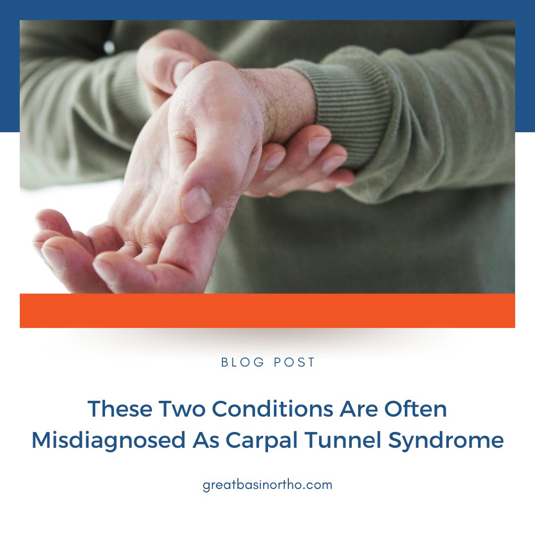 Feeling some hand and wrist discomfort? 🤔 No need to put up with it! Let Great Basin Orthopaedics lend a hand (pun intended). 😎 Check out our blog to uncover common conditions often mistaken for carpal tunnel syndrome. 💻 [LINK] brnw.ch/21wJpCK
#RenoTahoe #Orthopaedic