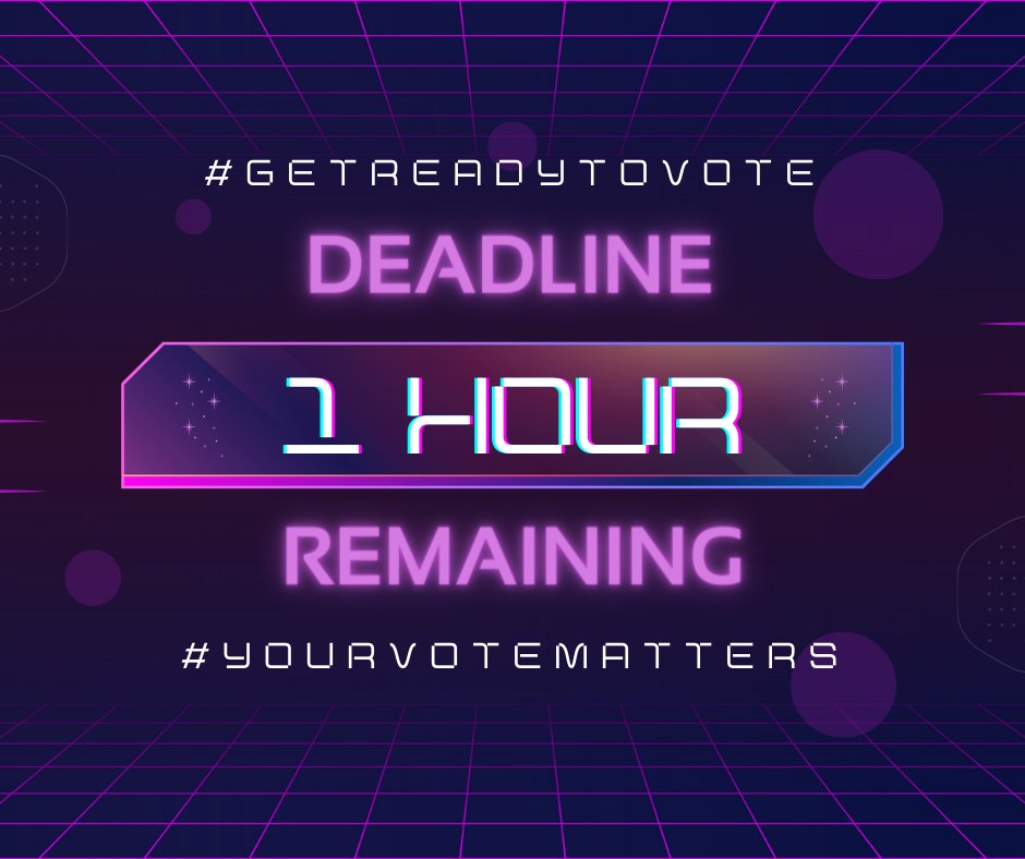 There is only an hour left for you to visit your local polling station. Don't miss your chance to vote. Doors will close at 10pm. #YourVoteMatters