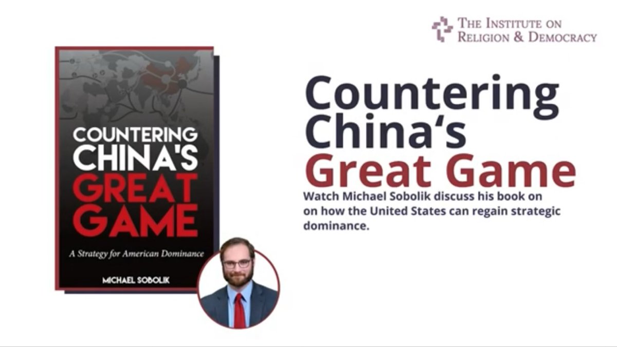 If you weren’t able to join last night’s discussion of “Countering China’s Great Game,” check out the video here! Thanks again to @markdtooley for hosting, and to @TheIRD, and @ProvMagazine for sponsoring the event! youtu.be/8orp1DB-jpo?si…