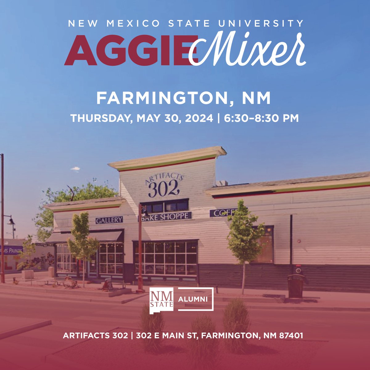 Hey #FourCorners Aggies! We’re bringing our newest Aggie Mixer to #Farmington, NM! Join us for an unforgettable evening with @NMStateMBB Head Coach Jason Hooten!️🗓️Thurs. 5/30 📍Artifacts 302 | 302 E. Main St. Farmington, NM 87401 🕒6:30 – 8:30 p.m. 👉 bit.ly/AggieMixerFarm…