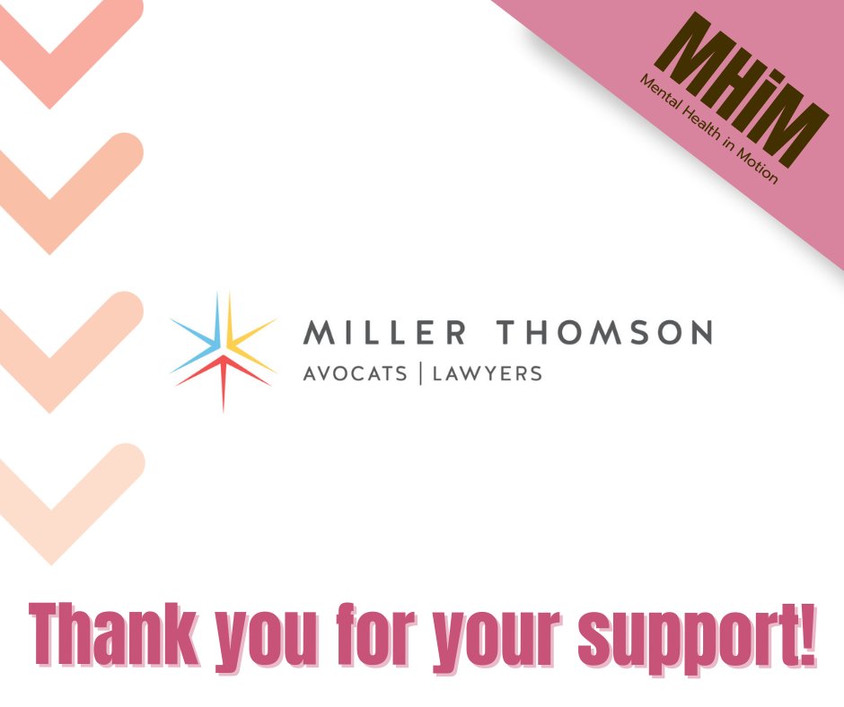 A ✨HUGE✨ shout out to @millerthomson for supporting Mental Health in Motion! 🙌 All donations go to helping community mental health programs. Register your team or donate today! bit.ly/49oA2gn
