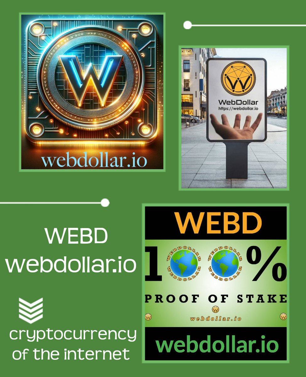WEBD webdollar.io WEBD or WebDollar is a cryptocurrency for mass adoption. It is a fully decentralized and browser-based blockchain, which means that there is no need to download any software in order to use it. Webdollar network uses the Proof of Stake! #blockchain