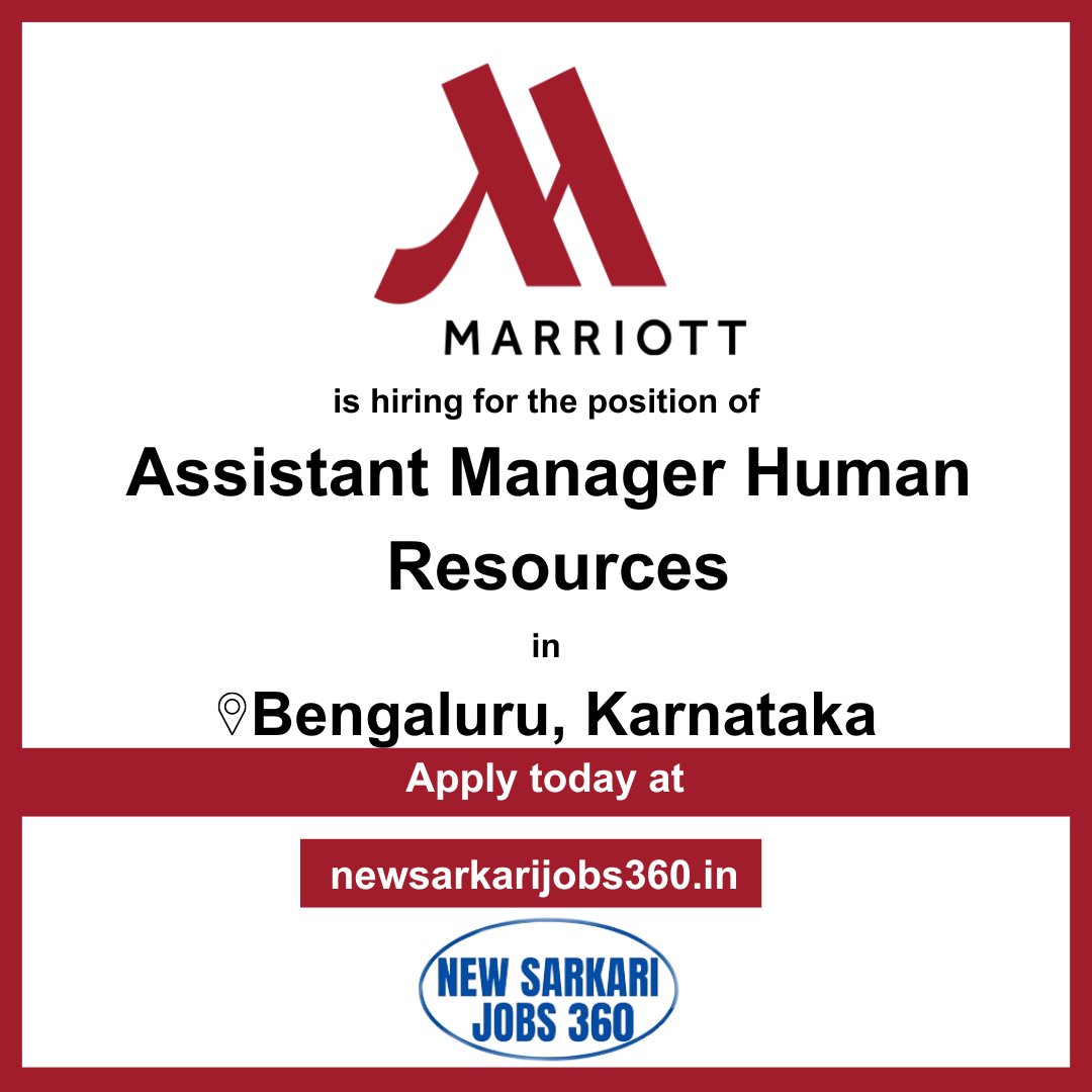 ✨ Ready to take your HR career to the next level? 🌟 Join Marriott Hotels in Bengaluru, Karnataka as Assistant Manager of Human Resources! 💼 Be a catalyst for positive change and growth in our dynamic team. Apply now! #HRJobs #BengaluruCareers #MarriottCareers