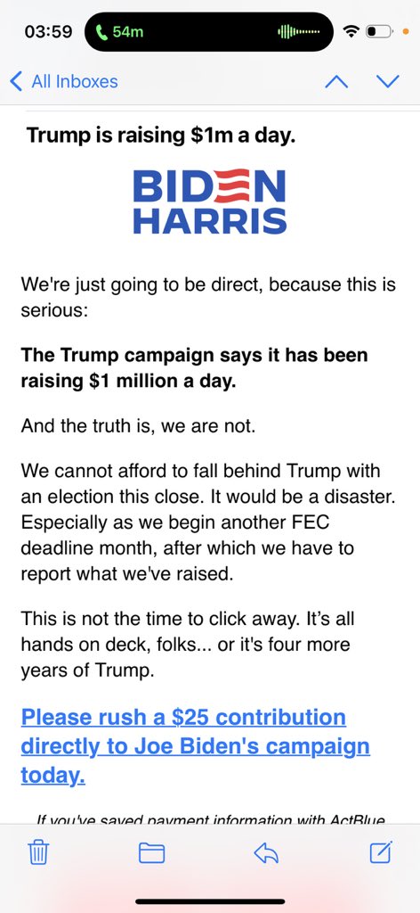 Biden campaign begging for money is funnier and funnier. 🤣🤣🤣