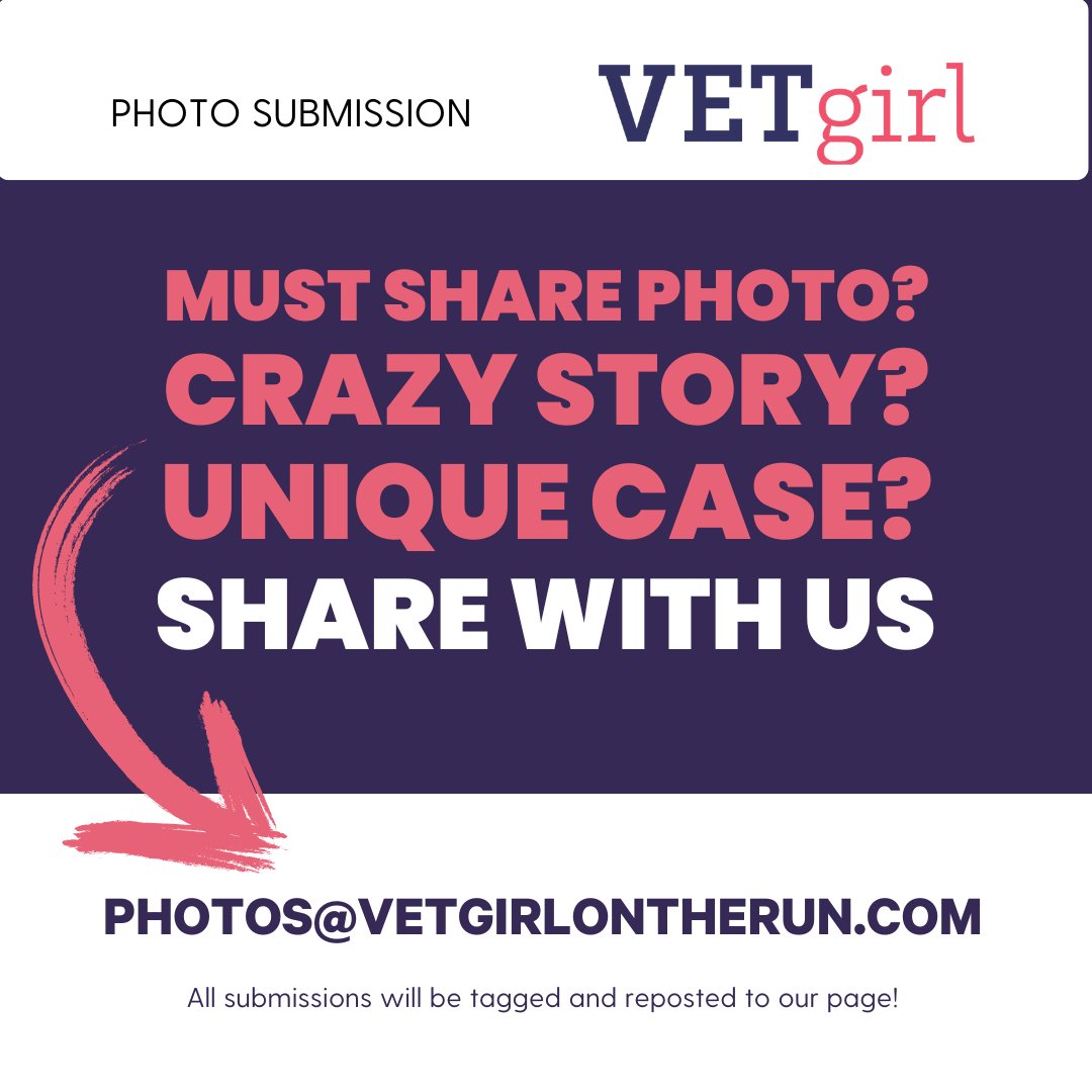 Got a wild medical case to share? The #VETgirl pack is all ears! 🐾 Share your pics 📸 to photos@vetgirlontherun.com or slide into our DMs. Just make sure you own the rights & send us your handle so we can give you a shoutout🌟 #VETgirl #VeterinaryMedicine #CasesShare