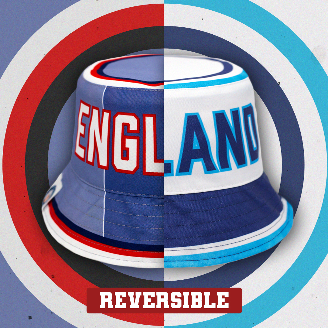 🔴⚪️🔵 Bucket Hats for England fans for #Euro2024 footballbobbles.com/product-tag/en… 🔄 Reversible! 💦⛔️ Waterproof! #England #ThreeLions #ENG