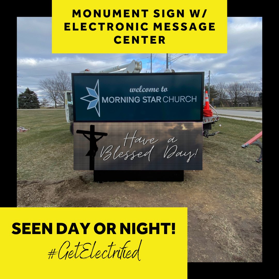 📅 Want to promote specials or events #DayAndNight ? ⚡ Our #ElectronicMessageCenter might be the right #Signage option for you! #GetVisible with us at Clifford Signs! 💛🖤

📸 : Morning Star Church