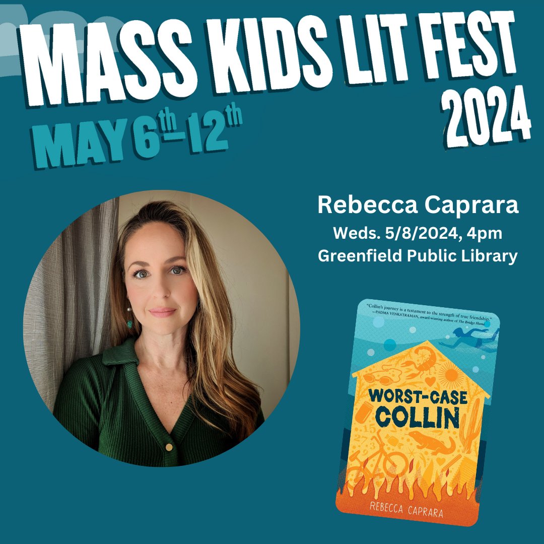 #greenfieldma PL hosts #childrensbook #author @RebeccaCaprara for a #MassKidsLitFest #workshop re: WORST-CASE COLLIN (@charlesbridge). For grades 5 & 6, info:  ow.ly/f0Qb50Rtonc #pioneervalley #ChildrensBookWeek #CenterForTheBook @MassLibAssoc @mblclibraries @NEIBAbooks