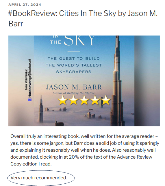Really grateful to see a 5-star review from bookanon.com for my book #CitiesintheSkyBook from @ScribnerBooks coming out on **May 14**. Pre-order now! at citiesintheskybook.com  @jsxtn83 @chriskepner