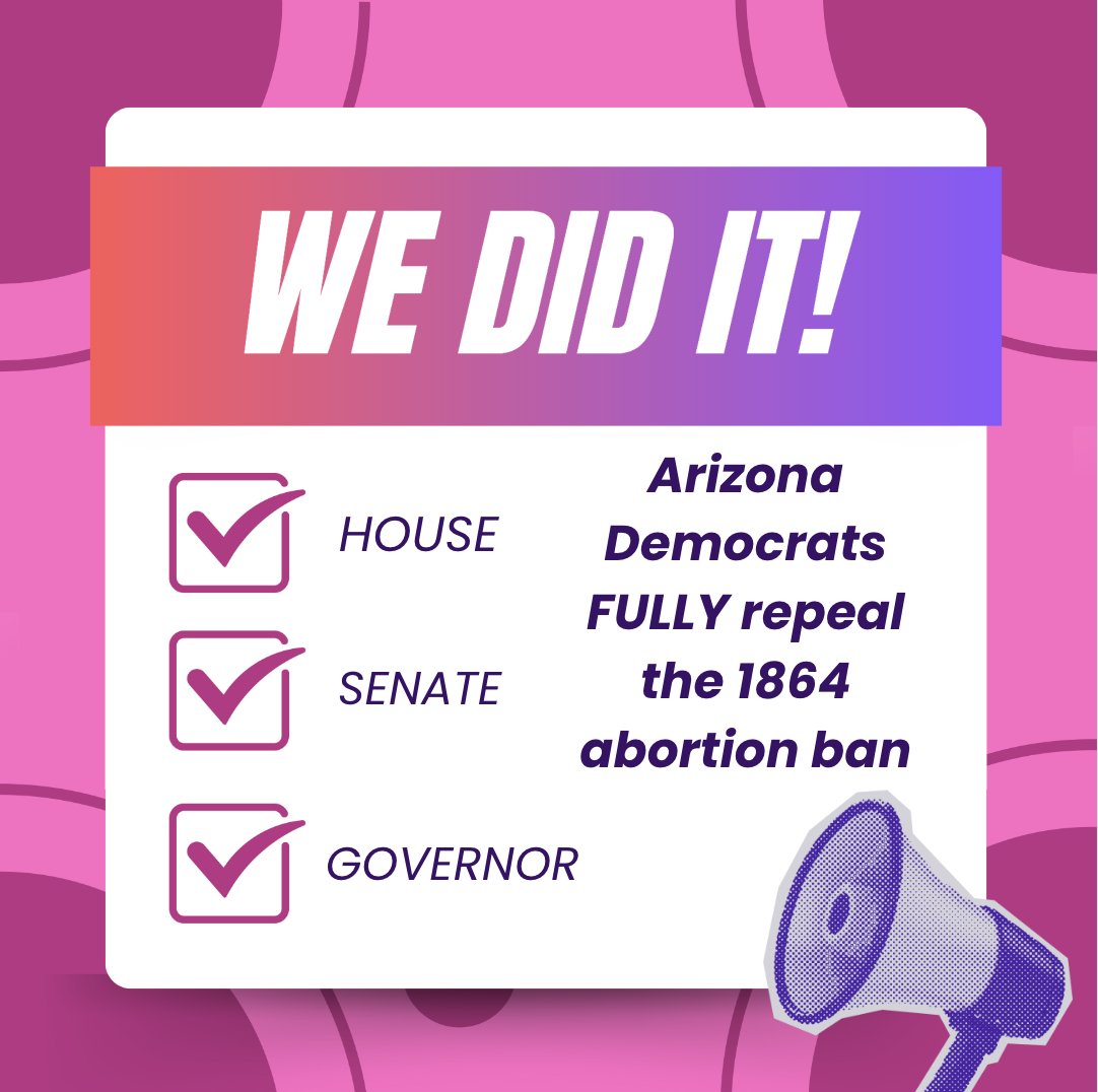 Arizona, we heard you. And together, we did it. 

#AbortionRights #azleg #AbortionBans #arizona #WomensRights #WomensHealth #ReproductiveRights  #prochoice