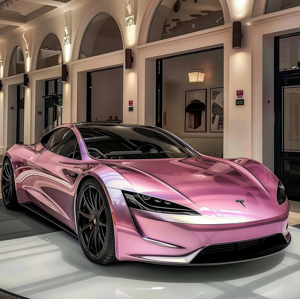 What you think 💭 of pink Tesla Roadster? 🩷✨ Yes or No? 
- @elonmusk